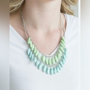 Paparazzi Beaded Boardwalk Blue Necklace and earring set.